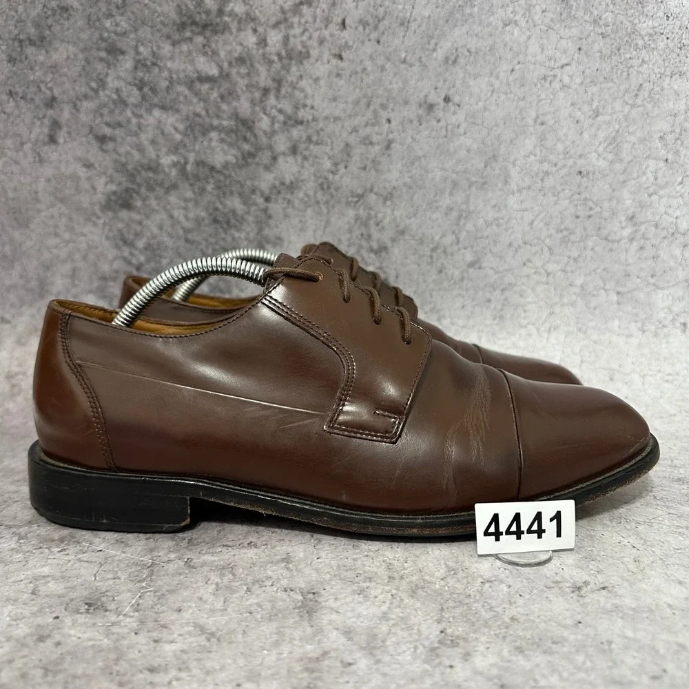 Bostonian 25033 Cap-Toe Derby Mens 10 Brown Leather Oxford Dress Shoes